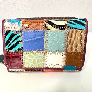 VERA PELLE | Italian Leather TriFold Multi Color Women Wallet Patchwork …